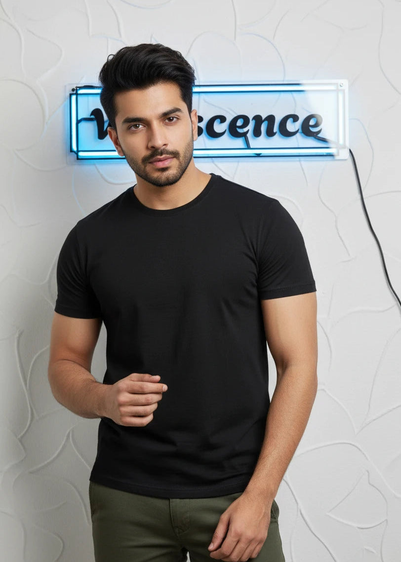 Premium Supima Cotton Plain T-Shirt for Men & Women (Black) Premium Supima Cotton Plain T-Shirt for Men & Women (Black)