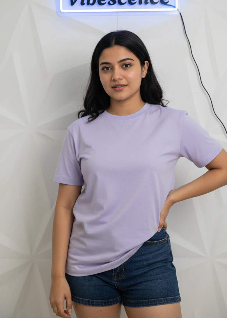 Premium Supima Cotton Plain T-Shirt for Men & Women (Lavender) Premium Supima Cotton Plain T-Shirt for Men & Women (Lavender)
