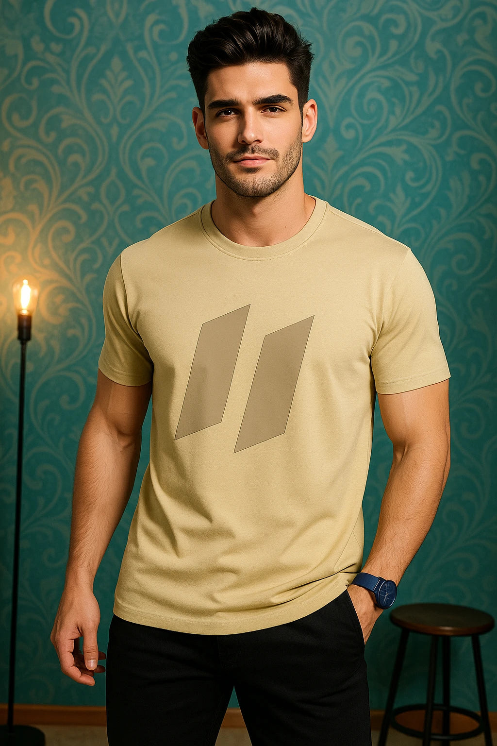 Unisex Cotton T-Shirt – Luxury Light Stripes Design Unisex Cotton T-Shirt – Luxury Light Stripes Design