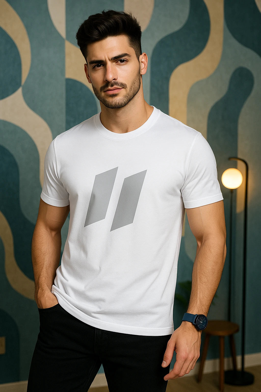 Unisex Cotton T-Shirt – Luxury Dark Stripes Design Unisex Cotton T-Shirt – Luxury Dark Stripes Design