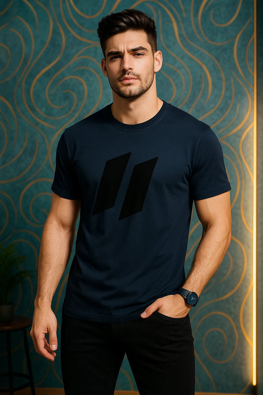 Unisex Cotton T-Shirt – Luxury Dark Stripes Design