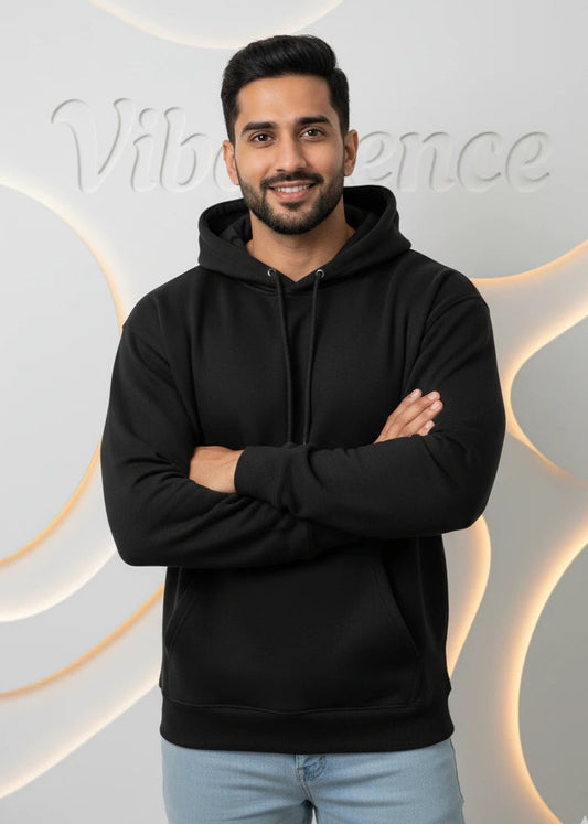 Unisex Hooded Sweatshirt - Premium 100% Cotton Sweatshirt (Black)