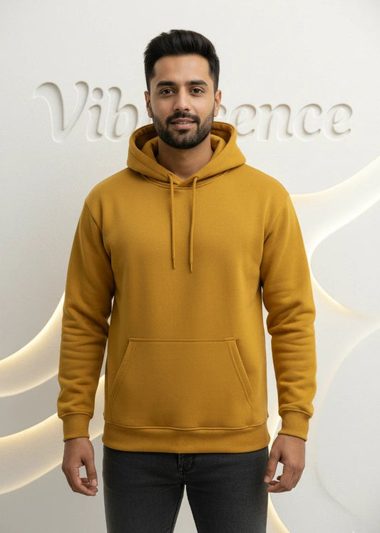Unisex Hooded Sweatshirt - Premium 100% Cotton Sweatshirt (Mustard Yellow)