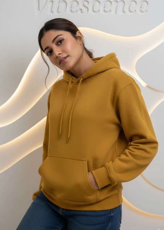 Unisex Hooded Sweatshirt - Premium 100% Cotton Sweatshirt (Mustard Yellow)