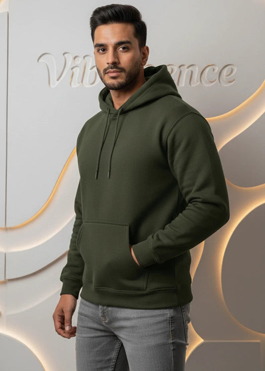 Unisex Hooded Sweatshirt - Premium 100% Cotton Sweatshirt (Olive Green)