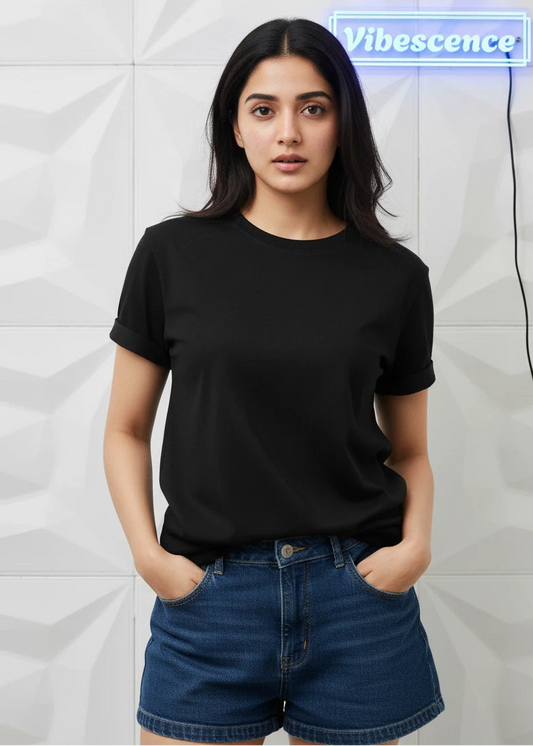 Unisex Premium Cotton Stretch T-Shirt (Black)