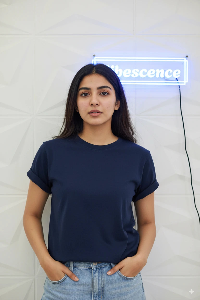 Unisex Premium Cotton Stretch T-Shirt (Navy Blue) Unisex Premium Cotton Stretch T-Shirt (Navy Blue)