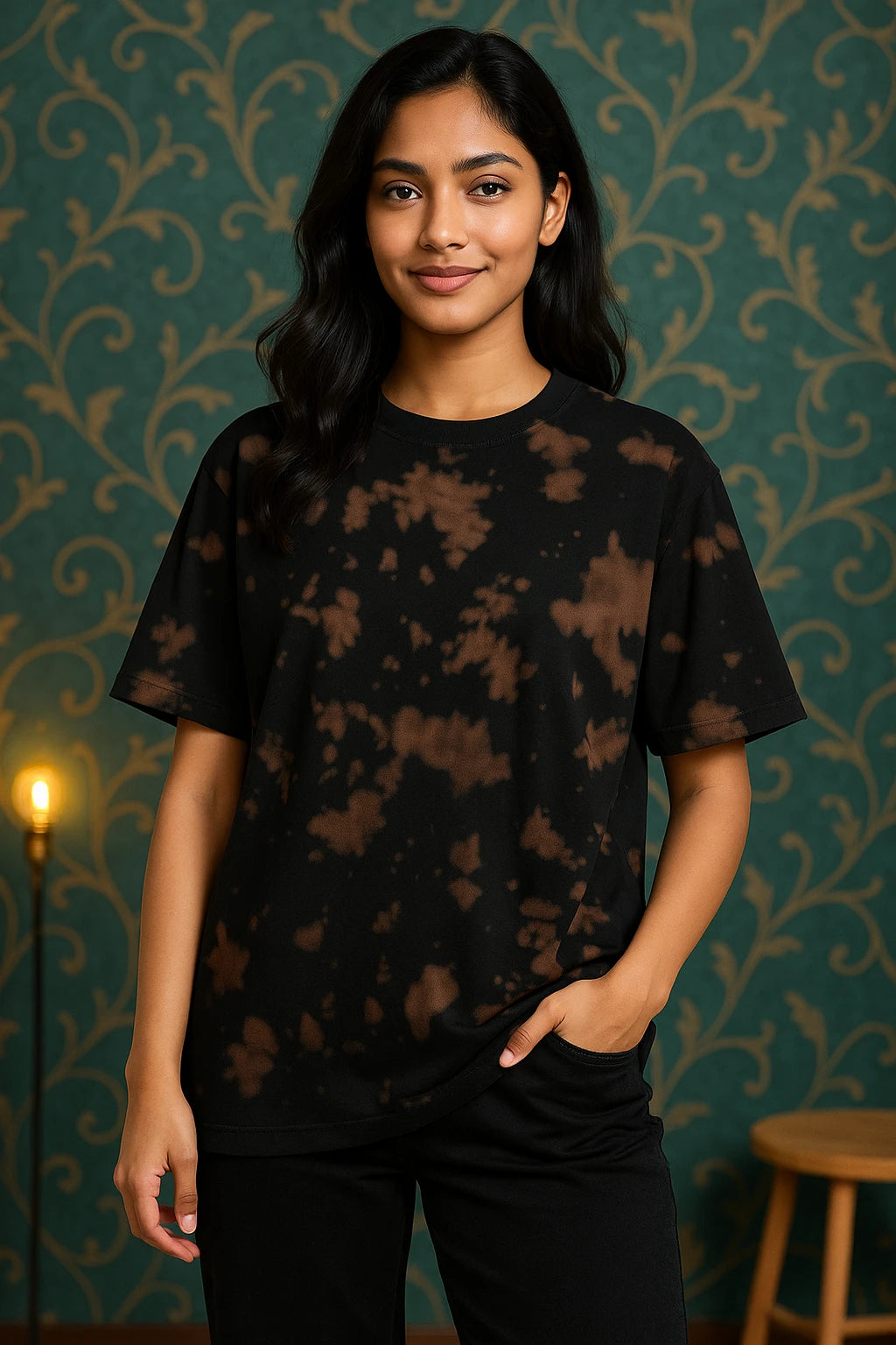 Unisex Tie Dye Oversized T-Shirt – 260 GSM Premium (Brown Black) Unisex Tie Dye Oversized T-Shirt – 260 GSM Premium (Brown Black)