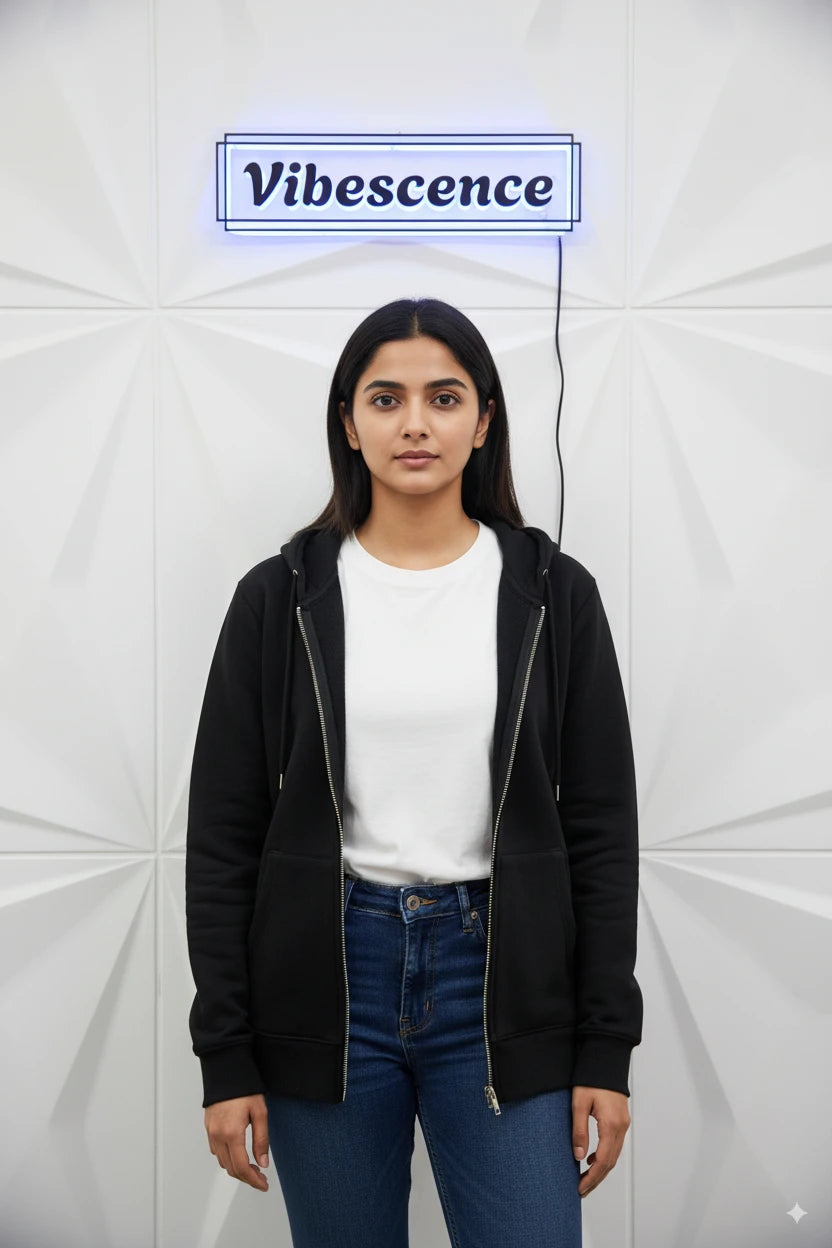 Unisex Zip Hoodie Heavyweight Cotton Premium Quality (Black) Unisex Zip Hoodie Heavyweight Cotton Premium Quality (Black)