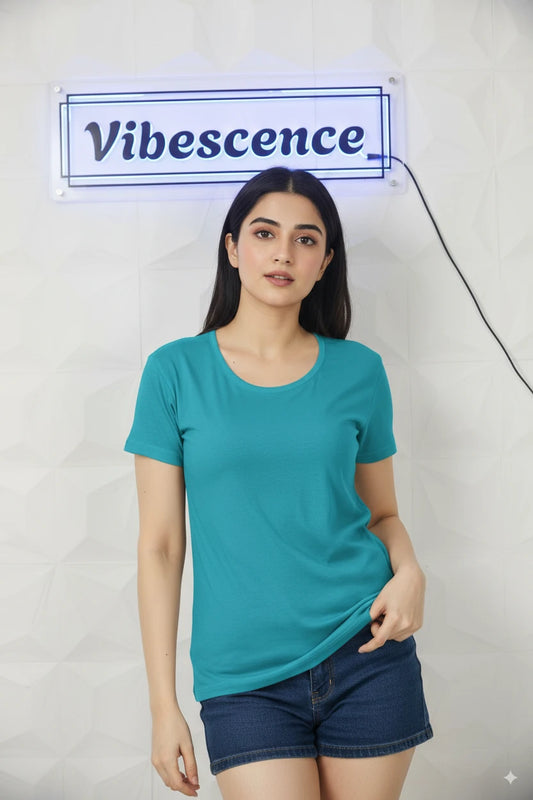 Women’s Everyday Wear Cotton T-Shirt – Soft & Durable (Sky Blue)