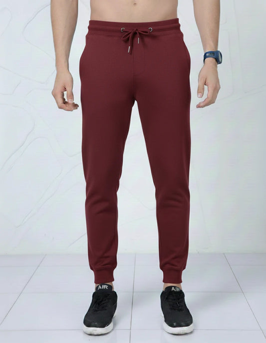Unisex Joggers Relaxed Fit Soft Cotton (Maroon)