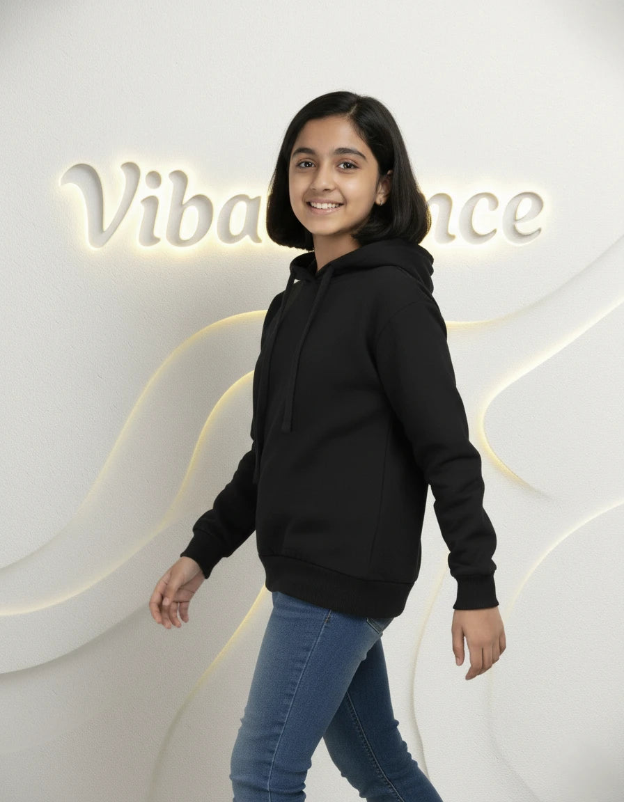 Unisex Cotton Hoodie for Kids - Play-Ready Comfort Sweatshirt (Black) Unisex Cotton Hoodie for Kids - Play-Ready Comfort Sweatshirt (Black)