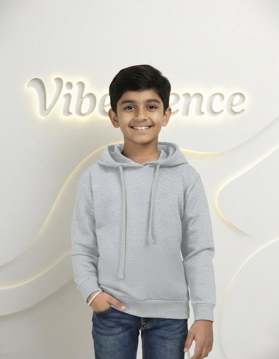 Unisex Cotton Hoodie for Kids - Play-Ready Comfort Sweatshirt (Grey Melange) Unisex Cotton Hoodie for Kids - Play-Ready Comfort Sweatshirt (Grey Melange)