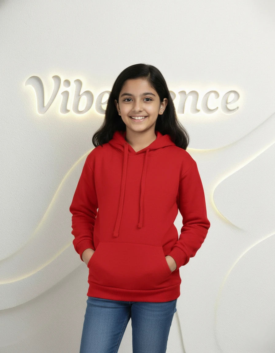Unisex Cotton Hoodie for Kids - Play-Ready Comfort Sweatshirt (Red) Unisex Cotton Hoodie for Kids - Play-Ready Comfort Sweatshirt (Red)