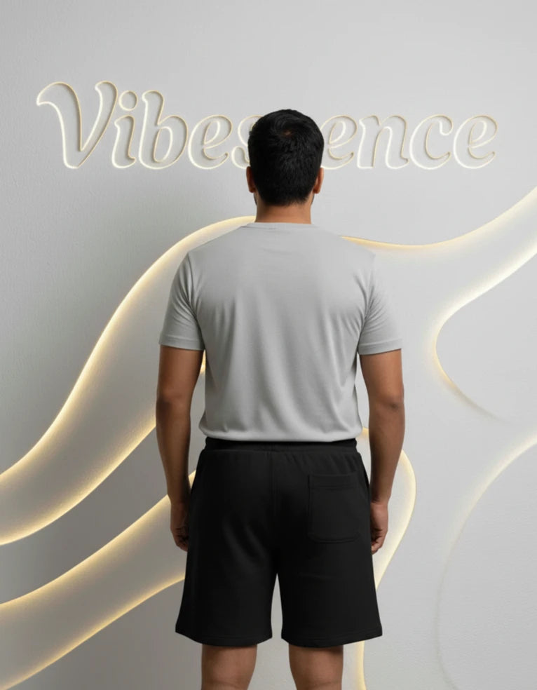 Unisex Terry Shorts with Drawcord Waist (Black) Unisex Terry Shorts with Drawcord Waist (Black)