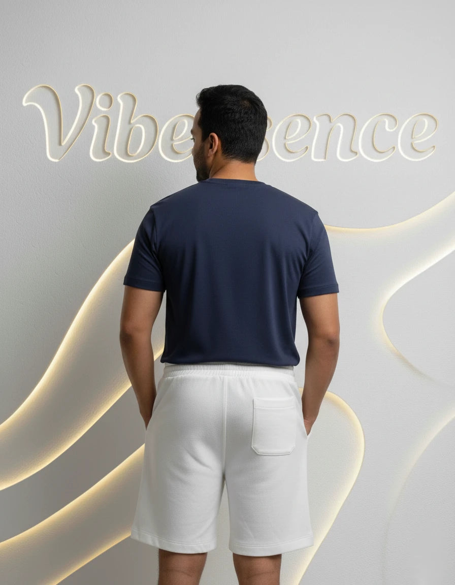 Unisex Terry Shorts with Drawcord Waist (White) Unisex Terry Shorts with Drawcord Waist (White)