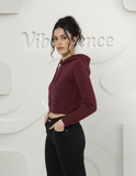 Female Cropped Hoodie Thick & Soft Cotton (Maroon)