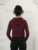 Female Cropped Hoodie Thick & Soft Cotton (Maroon)