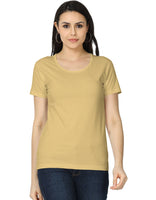 Women’s Everyday Wear Cotton T-Shirt – Soft & Durable (Beige)