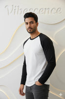 Premium 100% Cotton Unisex Long Sleeve T-Shirt with Contrast Sleeves