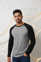 Premium 100% Cotton Unisex Long Sleeve T-Shirt with Contrast Sleeves