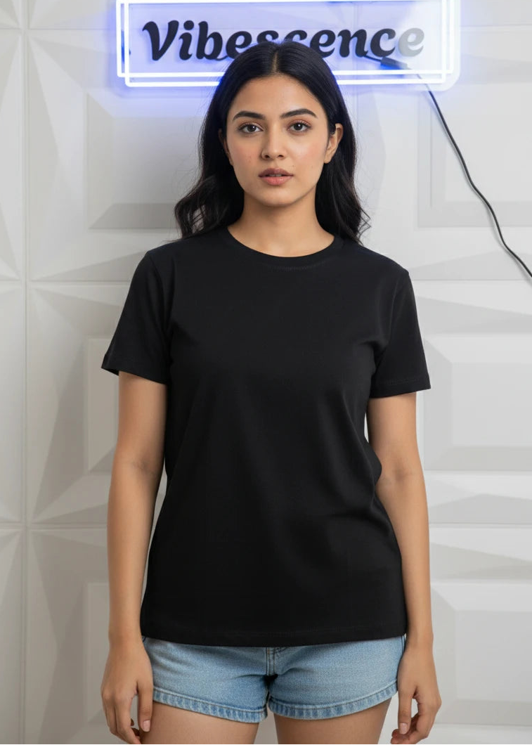 Premium Supima Cotton Plain T-Shirt for Men & Women (Black)