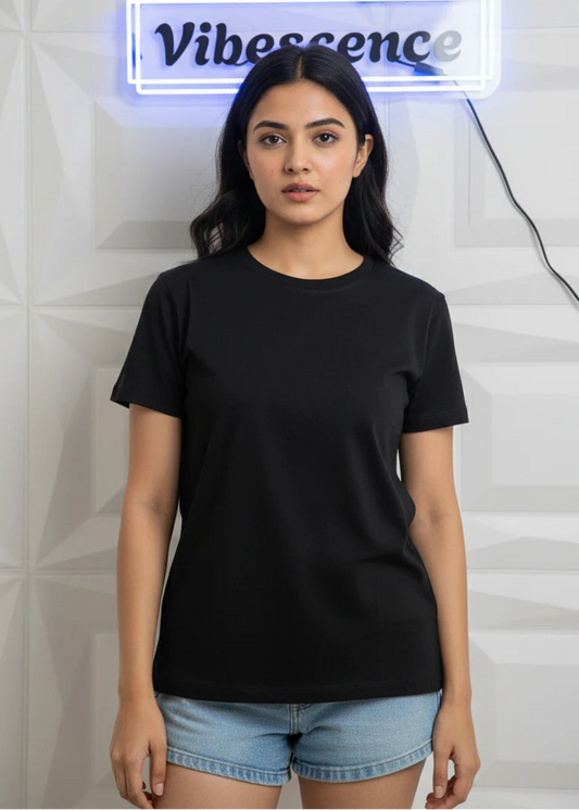 Premium Supima Cotton Plain T-Shirt for Men & Women (Black)