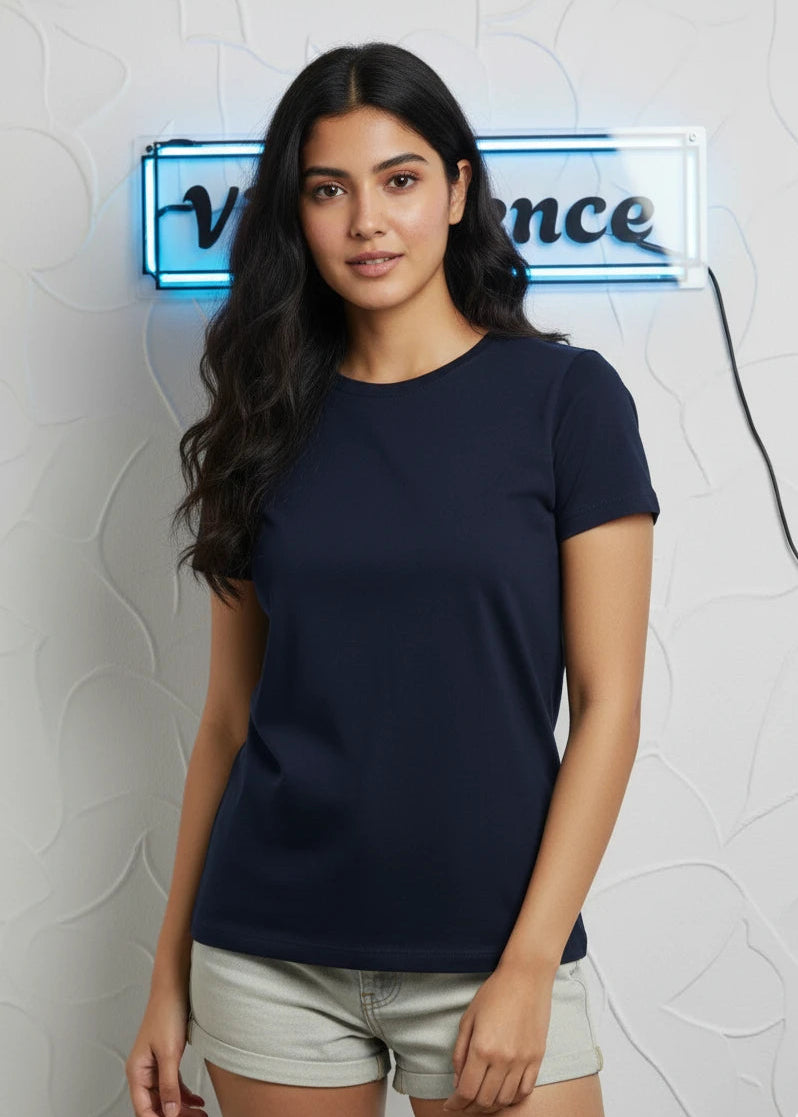 Premium Supima Cotton Plain T-Shirt for Men & Women (Navy Blue)