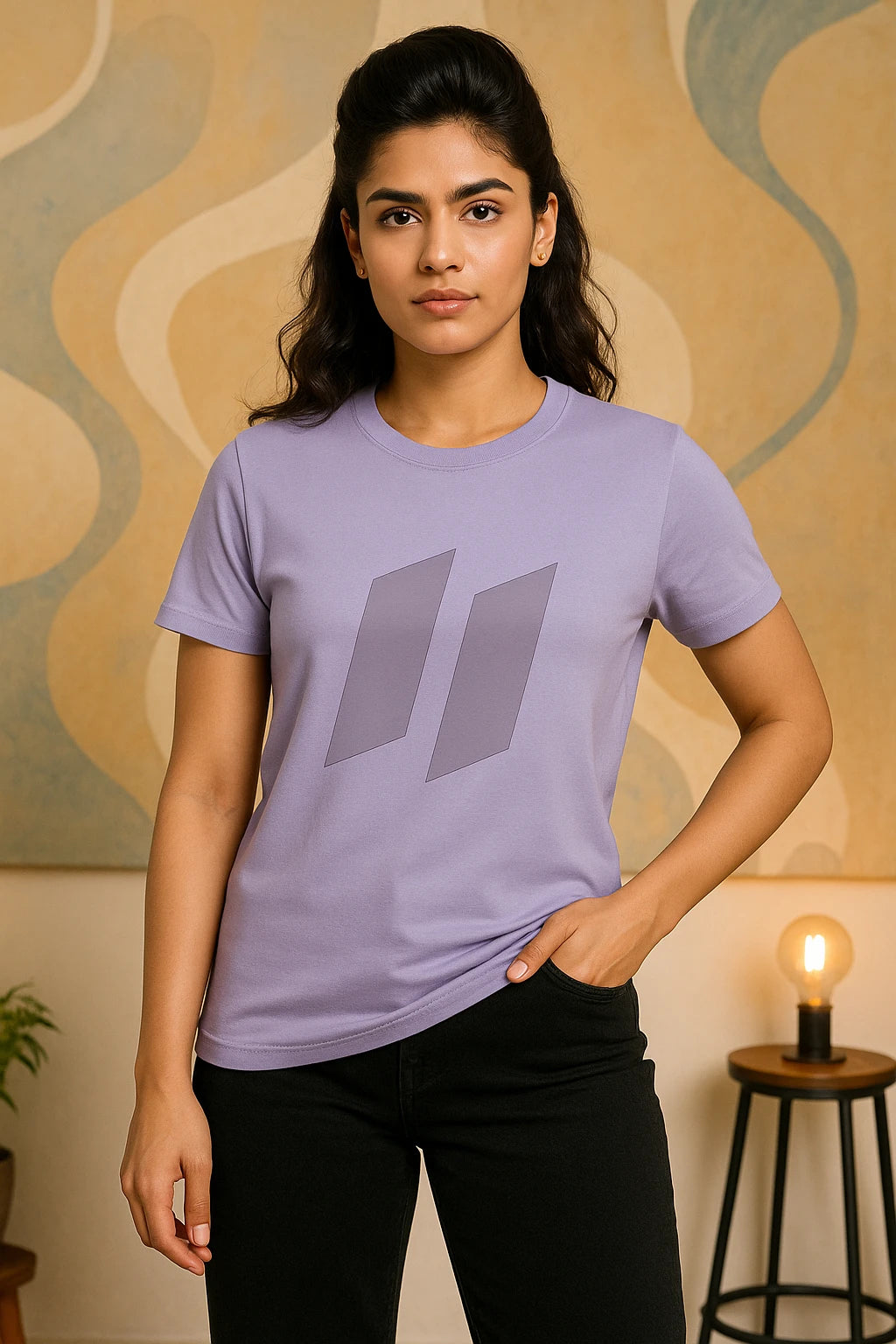 Unisex Cotton T-Shirt – Luxury Dark Stripes Design