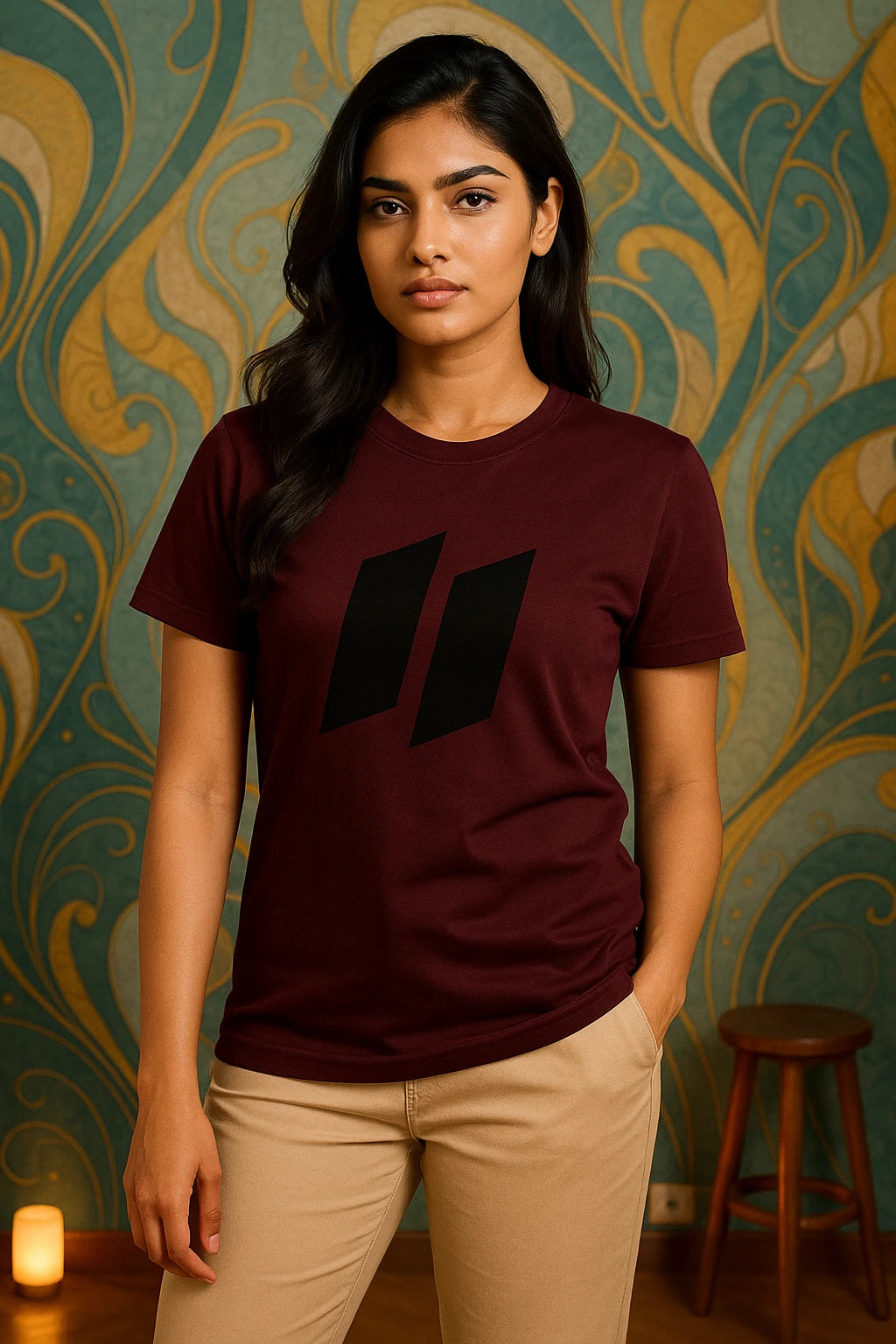 Unisex Cotton T-Shirt – Luxury Dark Stripes Design