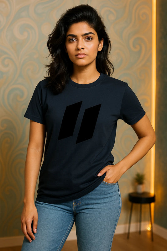 Unisex Cotton T-Shirt – Luxury Dark Stripes Design