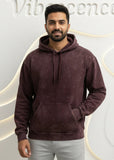 Unisex Heavyweight Cotton 100% Hoodie - Unique Stone Fade Texture (Maroon)