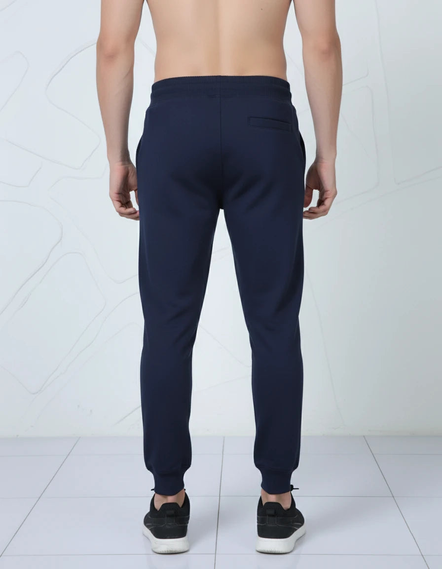 Unisex Joggers Relaxed Fit Soft Cotton (Navy Blue)