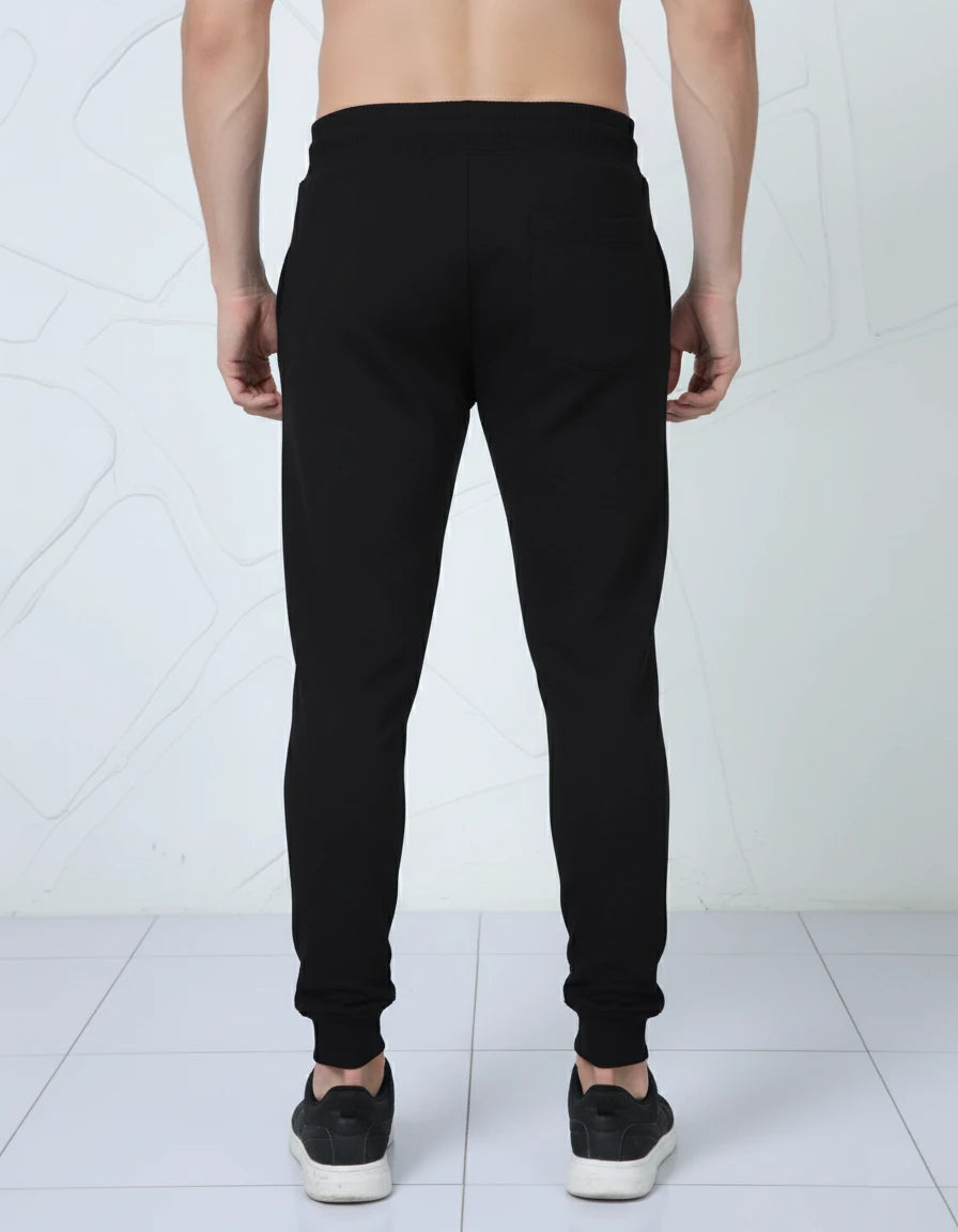 Unisex Joggers Relaxed Fit Soft Cotton (Black)