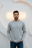 Unisex Premium Cotton Full Sleeve Tee (Grey Melange)
