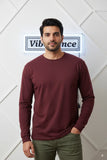 Unisex Premium Cotton Full Sleeve Tee (Maroon)