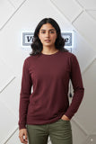 Unisex Premium Cotton Full Sleeve Tee (Maroon)