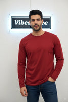 Unisex Premium Cotton Full Sleeve Tee (Red)