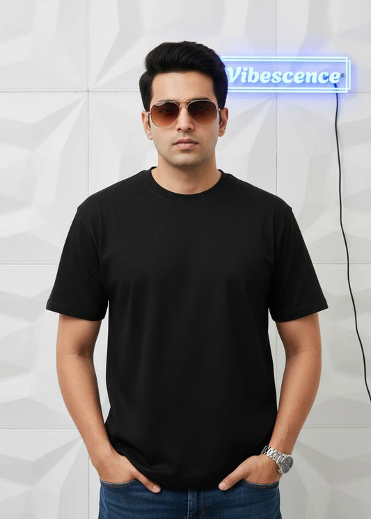 Unisex Premium Cotton Stretch T-Shirt (Black)