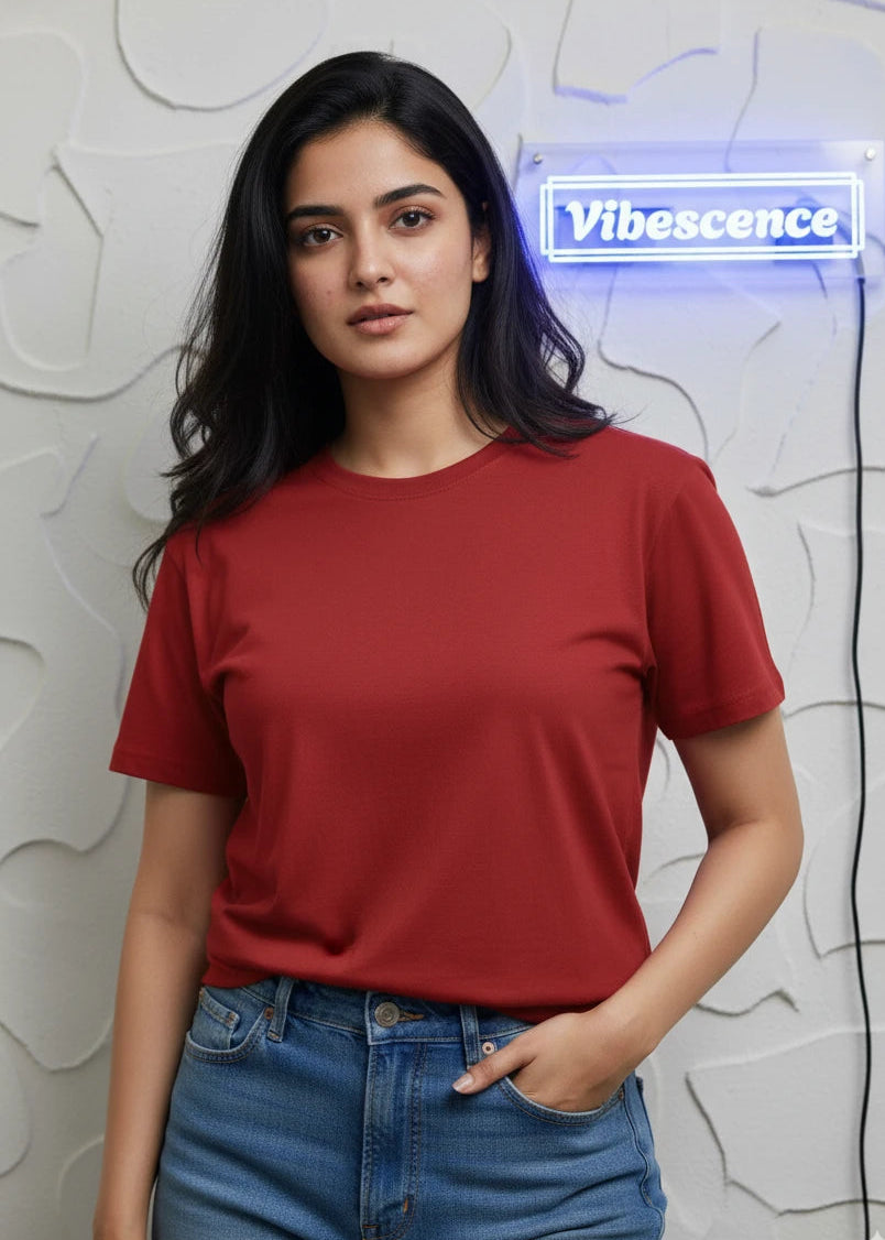 Unisex Premium Cotton Stretch T-Shirt (Red)