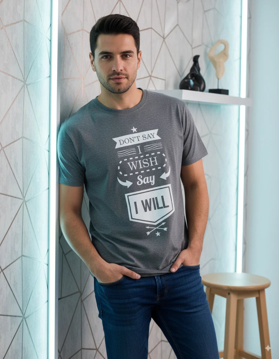 Unisex Quote Edition T-Shirt - Don't Say I Wish, Say I Will