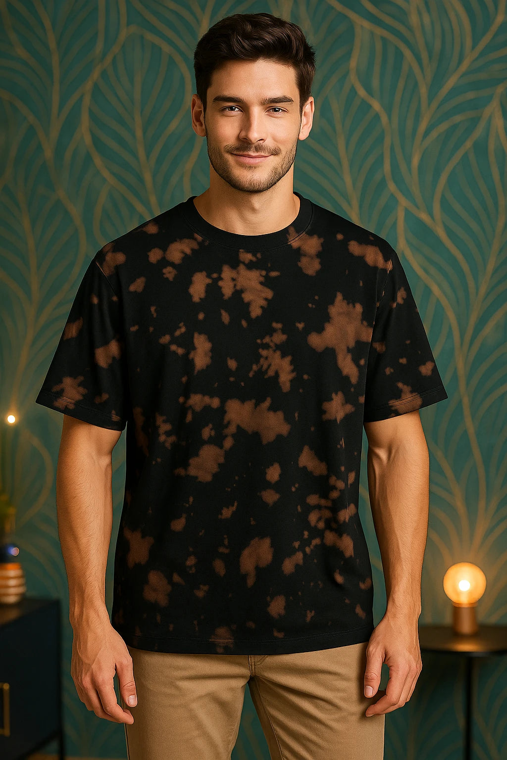 Unisex Tie Dye Oversized T-Shirt – 260 GSM Premium (Brown Black)