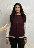 Unisex Varsity Jacket with Button Closure Premium Cotton (Maroon)