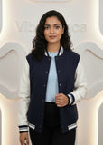 Unisex Varsity Jacket with Button Closure Premium Cotton (Navy Blue)