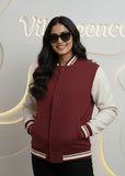 Unisex Varsity Jacket with Button Closure Premium Cotton (Red)