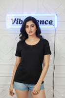 Women’s Everyday Wear Cotton T-Shirt – Soft & Durable (Black)