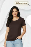 Women’s Everyday Wear Cotton T-Shirt – Soft & Durable (Coffee Brown)