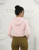 Female Cropped Hoodie Thick & Soft Cotton (Light Baby Pink)