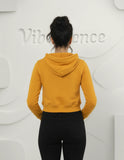 Female Cropped Hoodie Thick & Soft Cotton (Mustard Yellow)
