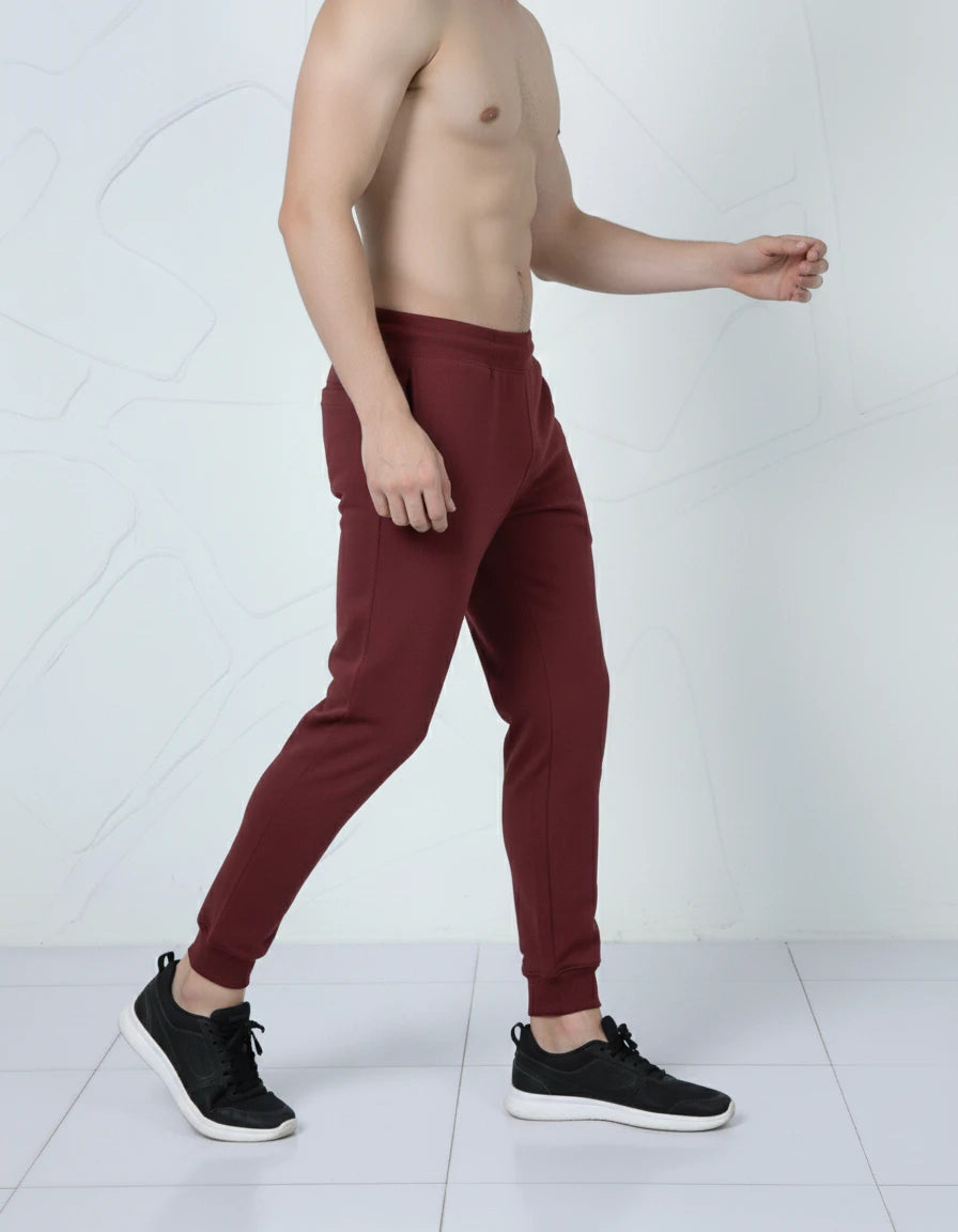 Unisex Joggers Relaxed Fit Soft Cotton (Maroon)